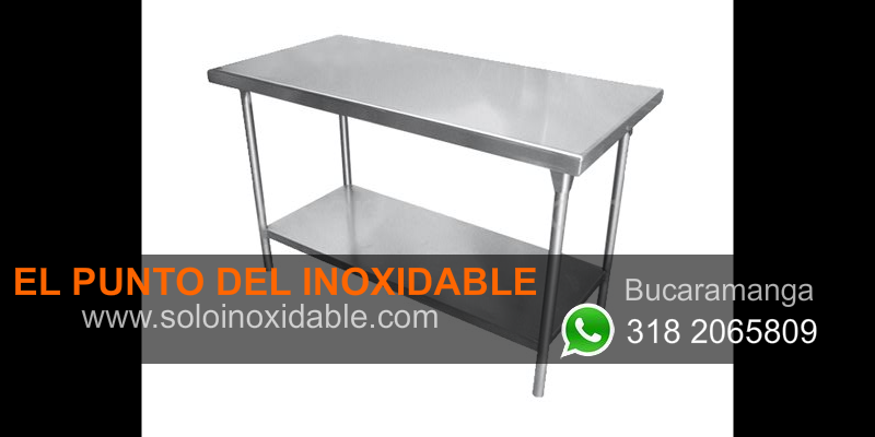 imagen de mesa para trabajo de acero inoxidable con entrepaño Arauca