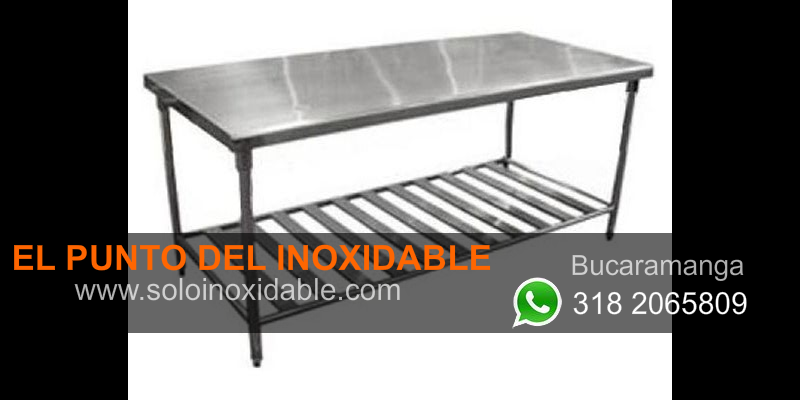 imagen de mesa para trabajo de acero inoxidable con escurridero Arauca