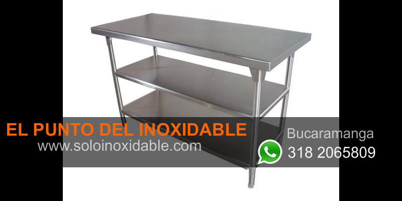 imagen de mesa para trabajo de acero inoxidable doble entrepaño Arauca