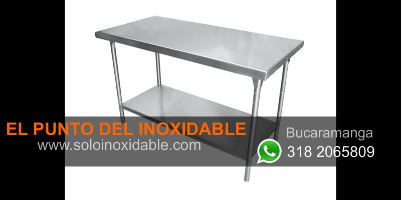 imagen de mesa para trabajo de acero inoxidable con entrepaño Barrancabermeja