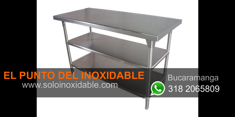 imagen de mesa para trabajo de acero inoxidable doble entrepaño Barrancabermeja