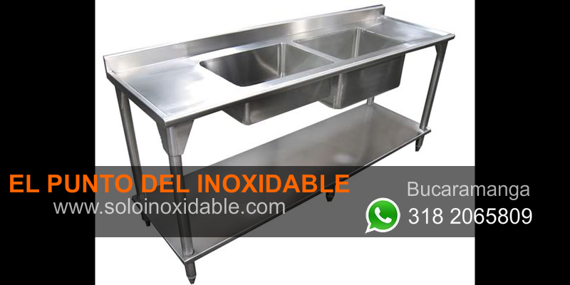 imagen de mesa para trabajo de acero inoxidable doble poceta Barrancabermeja