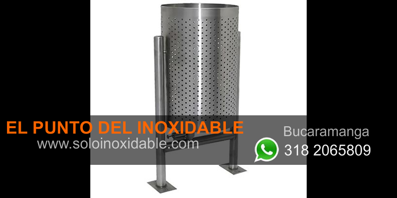 imagen de caneca para basura de acero inoxidable bogota