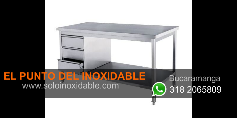 imagen de mesa para trabajo en acero inoxidable con cajonera valledupar