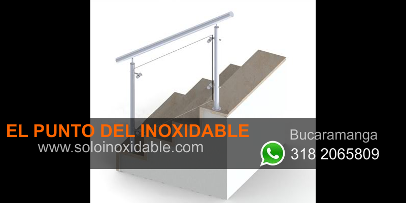 imagen de pasamanos en acero inoxidable y vidrio valledupar