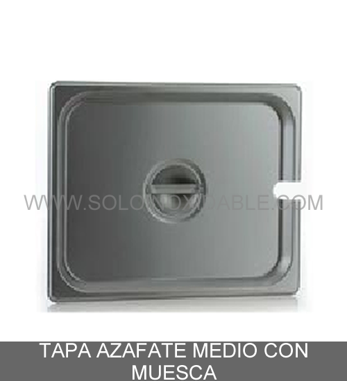 tapa para azafate medio con muesca de acero inoxidable