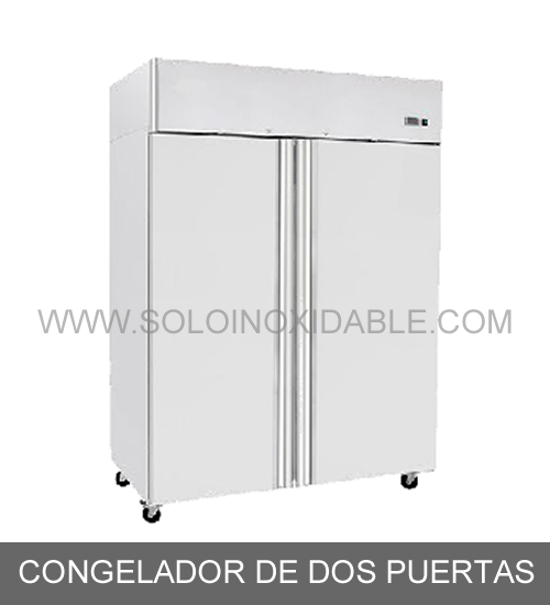 congelador de dos puertas de acero inoxidable