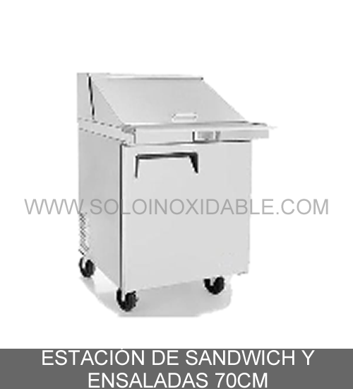 estacion de sandwich y ensaladas de acero inoxidable