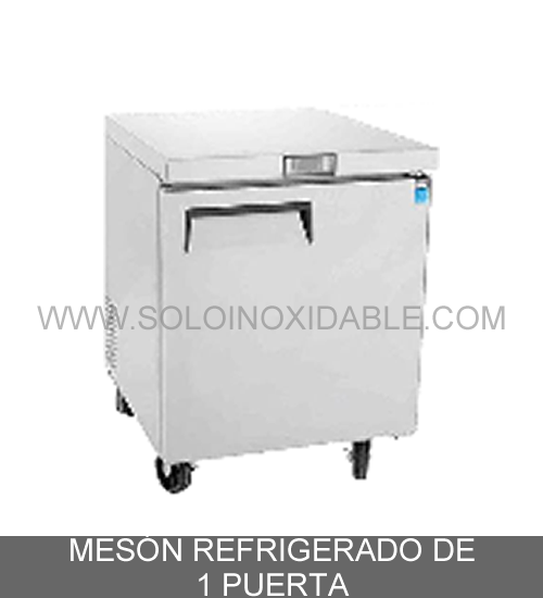 meson refrigerador de una puerta de acero inoxidable