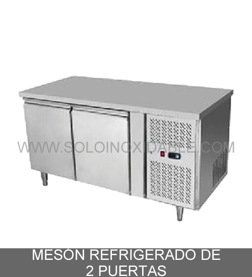 meson refrigerador de dos puerta de acero inoxidable