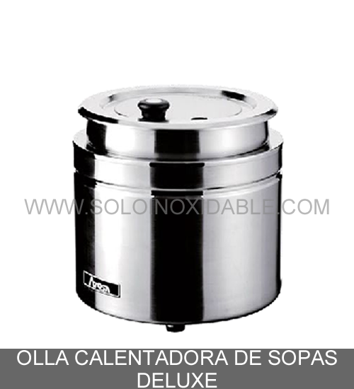 olla calentadora de sopas deluxe de acero inoxidable