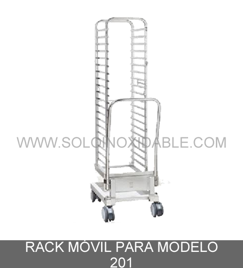 rack movil para modelo 201 de acero inoxidable