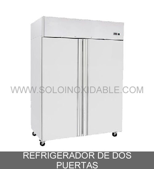 refrigerador de dos puertas de acero inoxidable