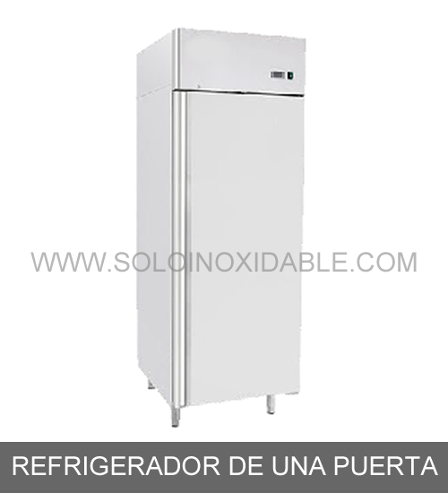 refrigerador de una puerta de acero inoxidable