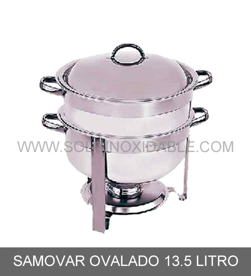 samovar ovalado de 13.5 litros de acero inoxidable