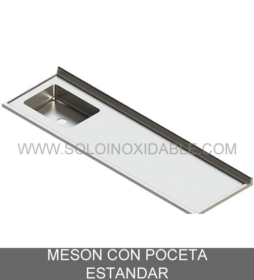 meson con poceta estandar de acero inoxidable