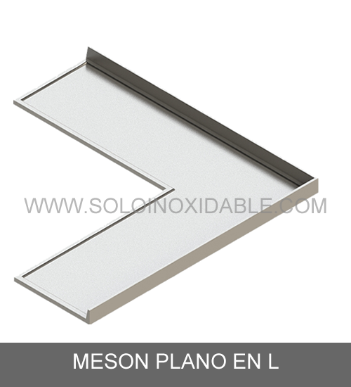 meson plano en l de acero inoxidable