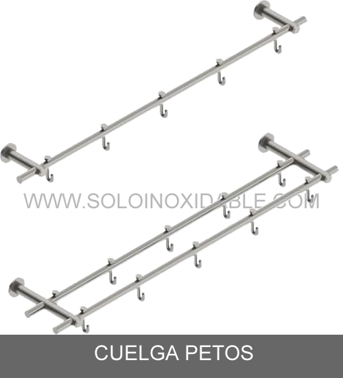 cuelga petos de acero inoxidable