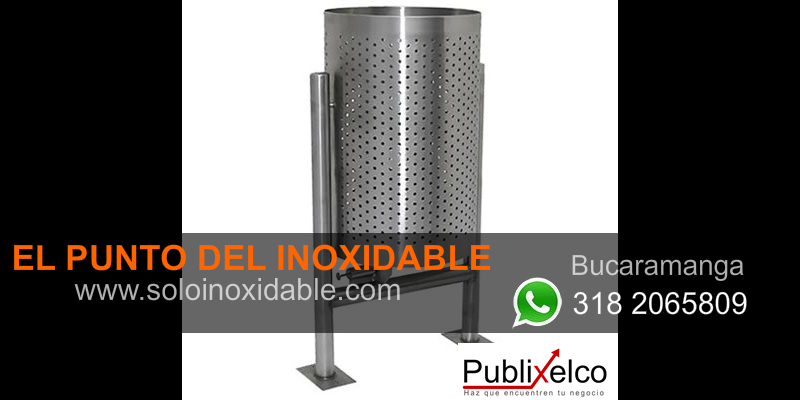 imagen de caneca para basura de acero inoxidable