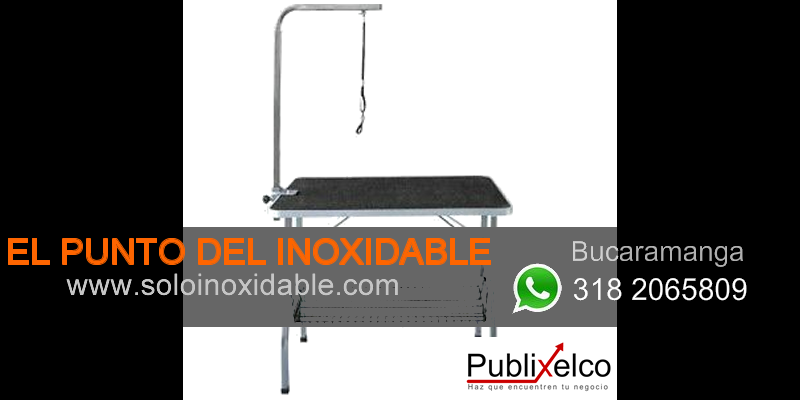 imagen mesa para peluqueria de acero inoxidable